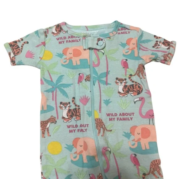 Children’s Place Sleeper Pajamas Jungle Unisex Baby 6-9 months - Picture 3 of 5